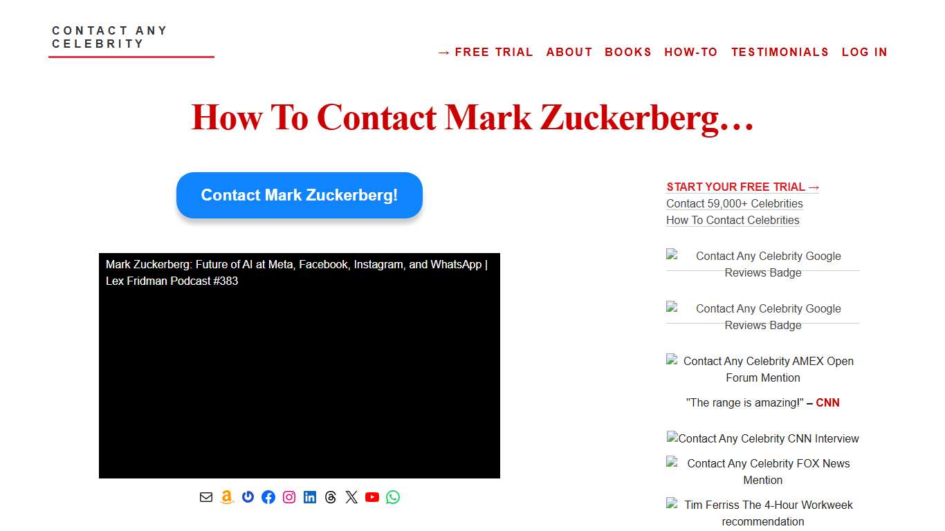 Contact Mark Zuckerberg 🕶️ (2026) Email, Address, Phone #, Agent, Manager, Publicist